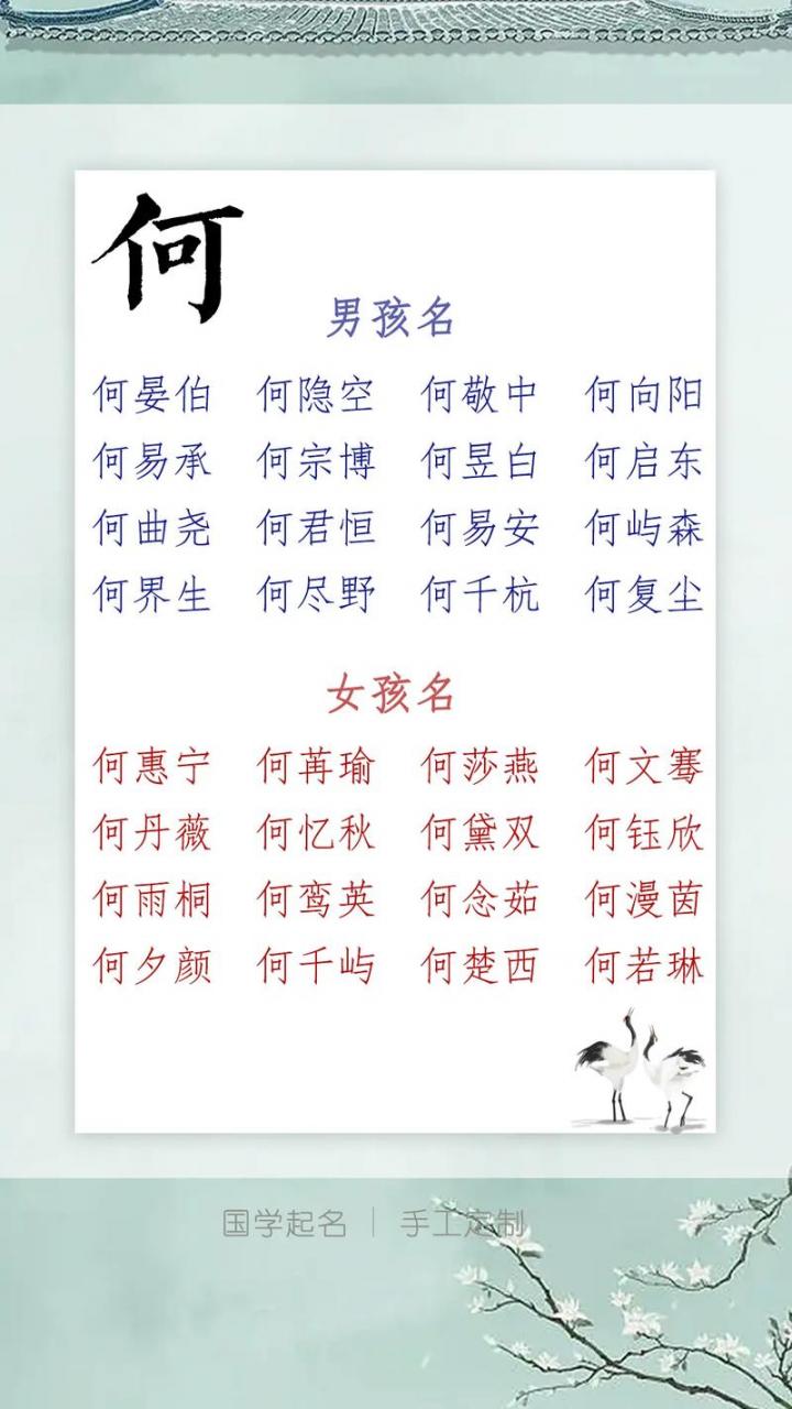 宝宝取名何王什么好听女孩 姓何男性取名
