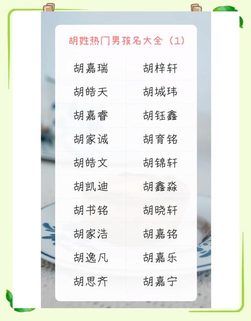 姓胡牛宝宝起名字男孩 胡名字