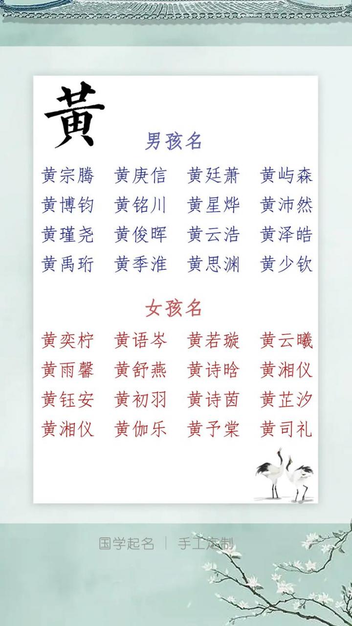 黄姓起名猪年宝宝男 黄姓男宝宝单字取名 | 起名取名网