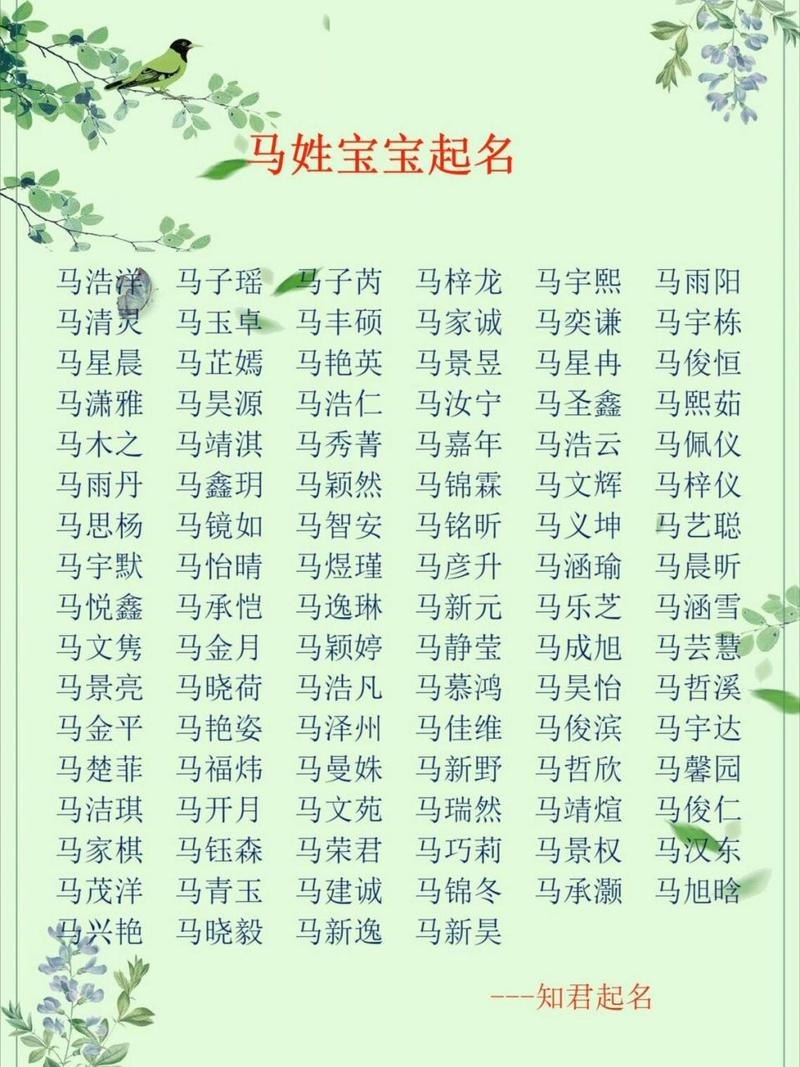 姓马宝宝怎么起名好听点 姓马宝宝起名两字大全